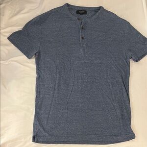 Banana Republic Blue Linen Henley Shirt